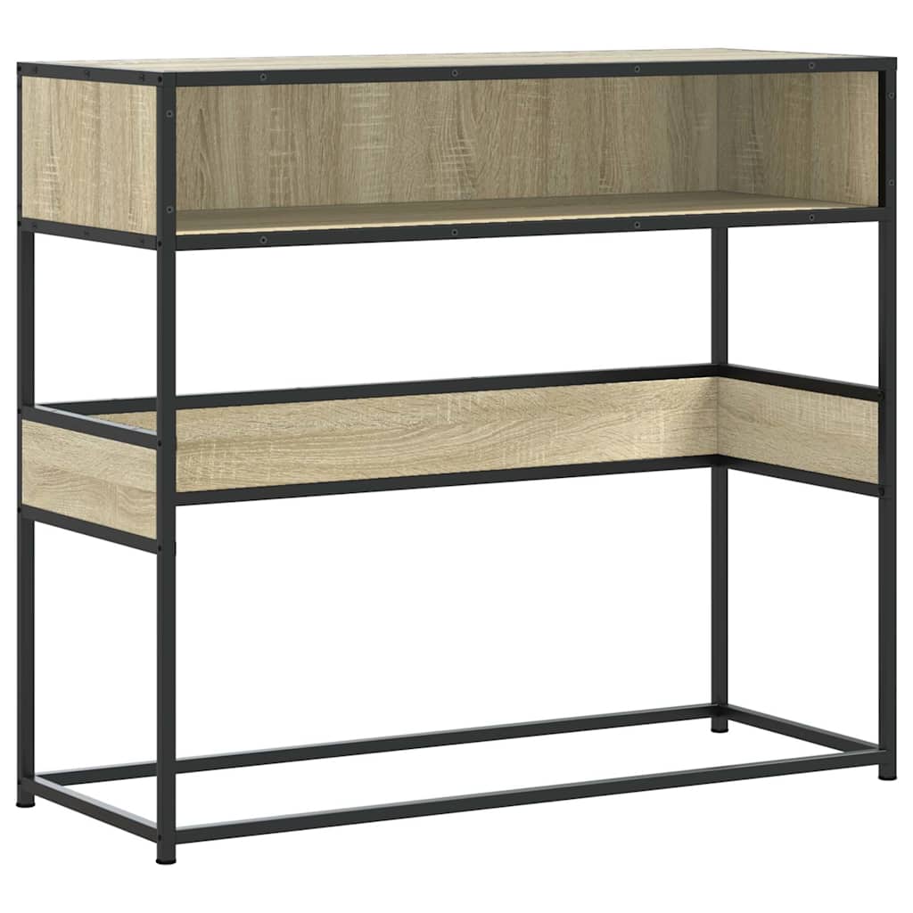 konsolbord 90x35x80 cm konstrueret træ sonoma-eg