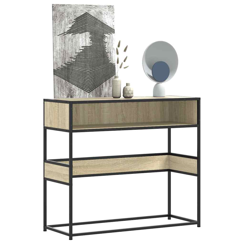 konsolbord 90x35x80 cm konstrueret træ sonoma-eg