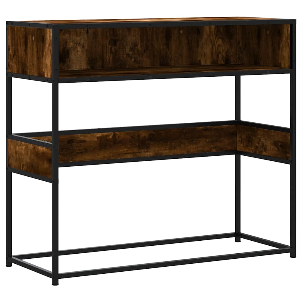 konsolbord 90x35x80 cm konstrueret træ røget egetræsfarve