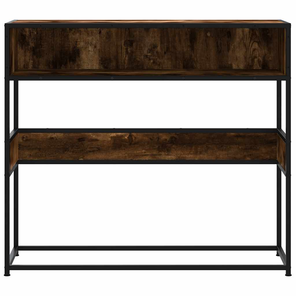 konsolbord 90x35x80 cm konstrueret træ røget egetræsfarve