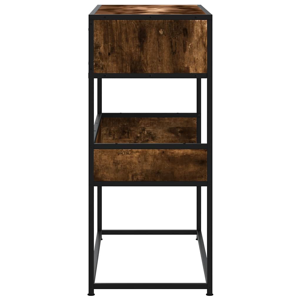 konsolbord 90x35x80 cm konstrueret træ røget egetræsfarve