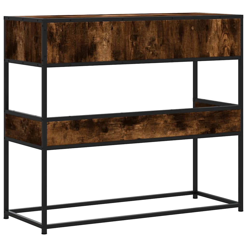 konsolbord 90x35x80 cm konstrueret træ røget egetræsfarve