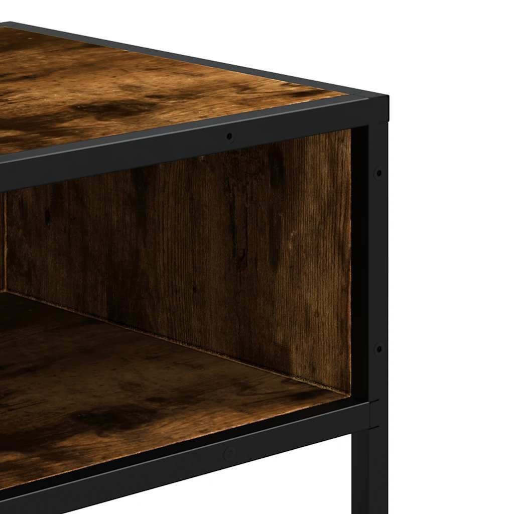konsolbord 90x35x80 cm konstrueret træ røget egetræsfarve