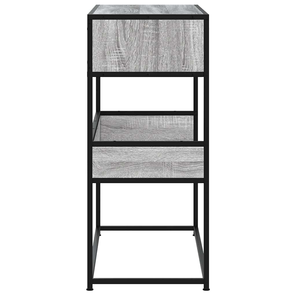 konsolbord 90x35x80 cm konstrueret træ grå sonoma-eg