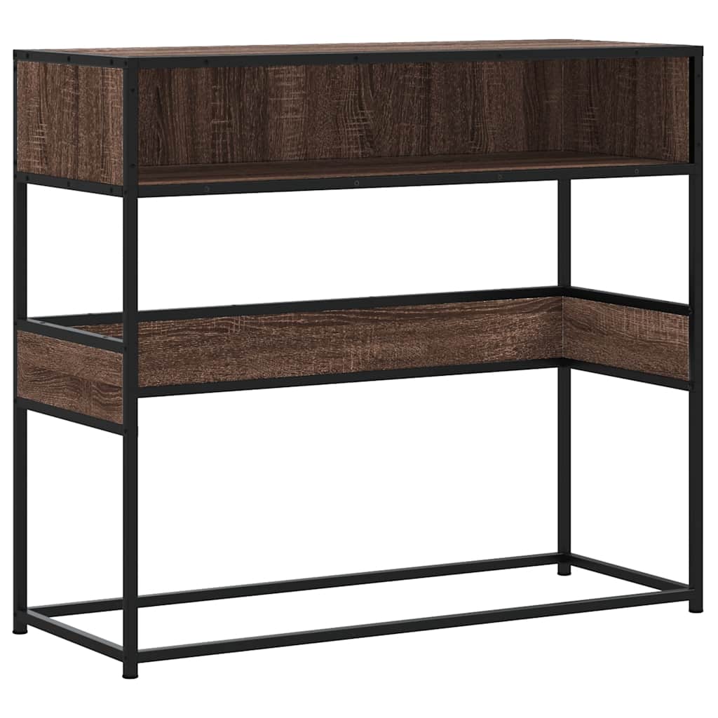 konsolbord 90x35x80 cm konstrueret træ brun egetræsfarve