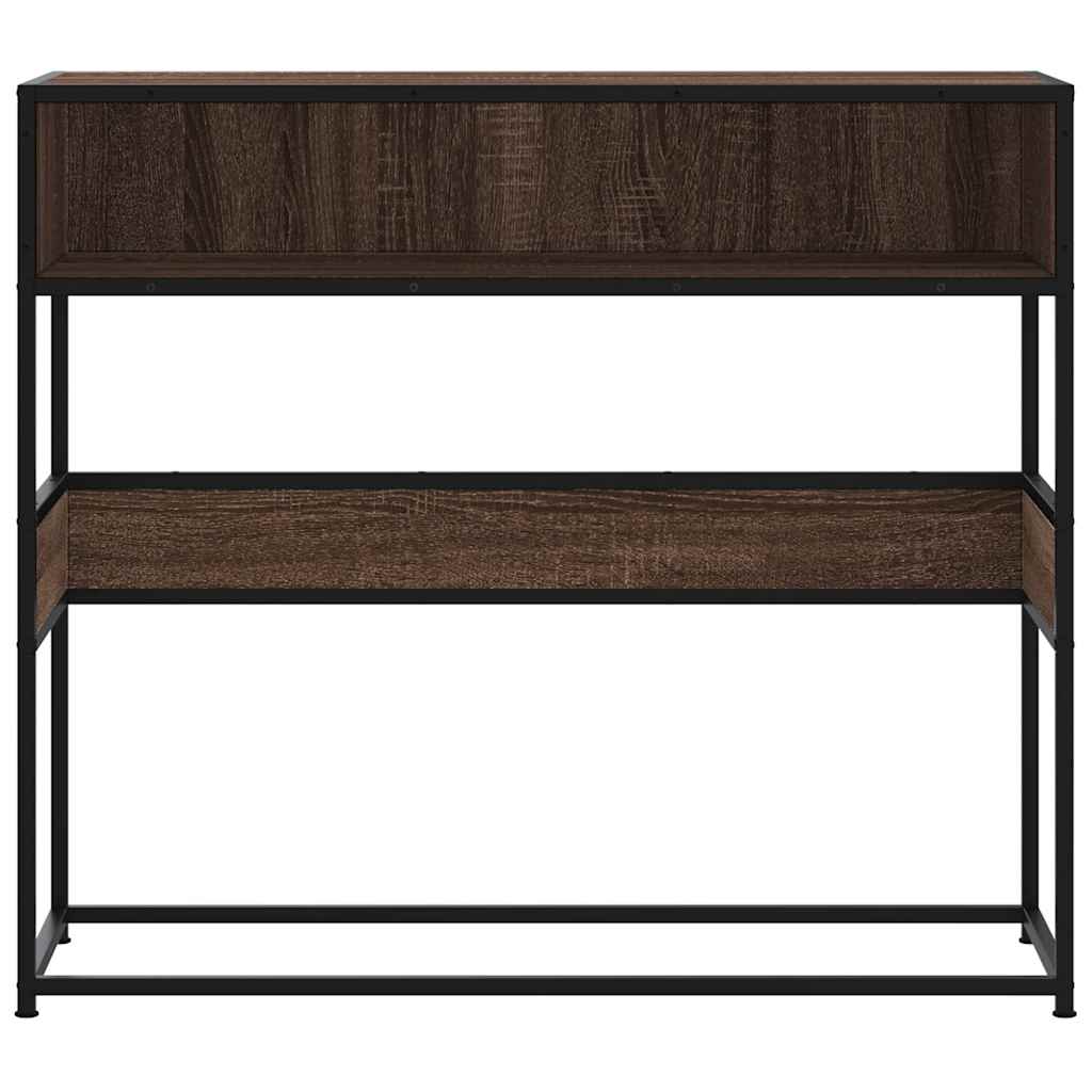 konsolbord 90x35x80 cm konstrueret træ brun egetræsfarve