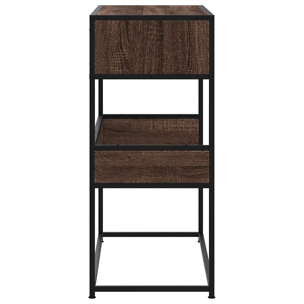 konsolbord 90x35x80 cm konstrueret træ brun egetræsfarve