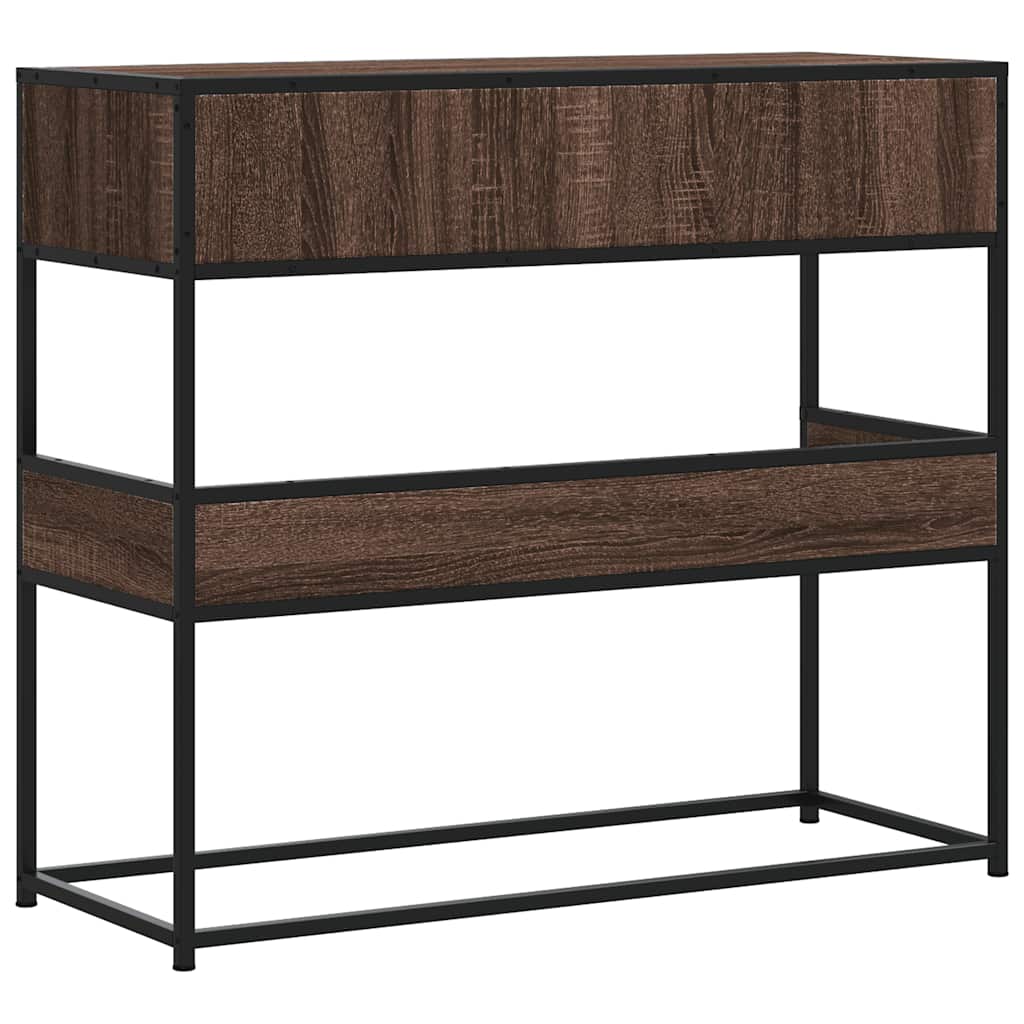 konsolbord 90x35x80 cm konstrueret træ brun egetræsfarve