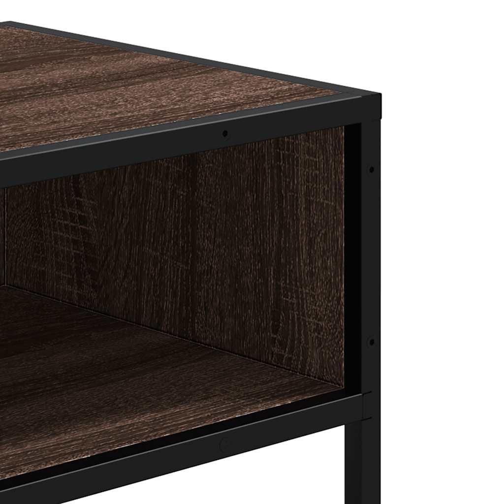 konsolbord 90x35x80 cm konstrueret træ brun egetræsfarve