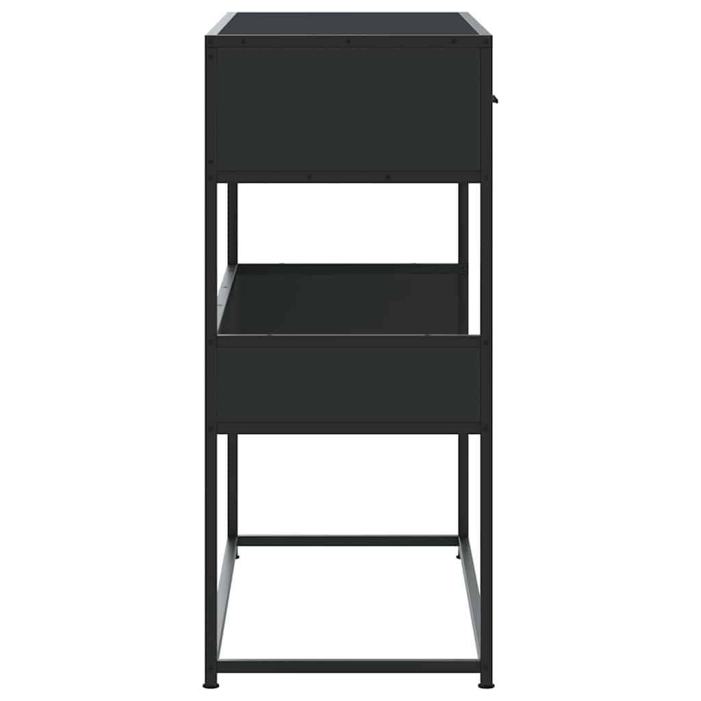 konsolbord 90x35x80 cm konstrueret træ sort