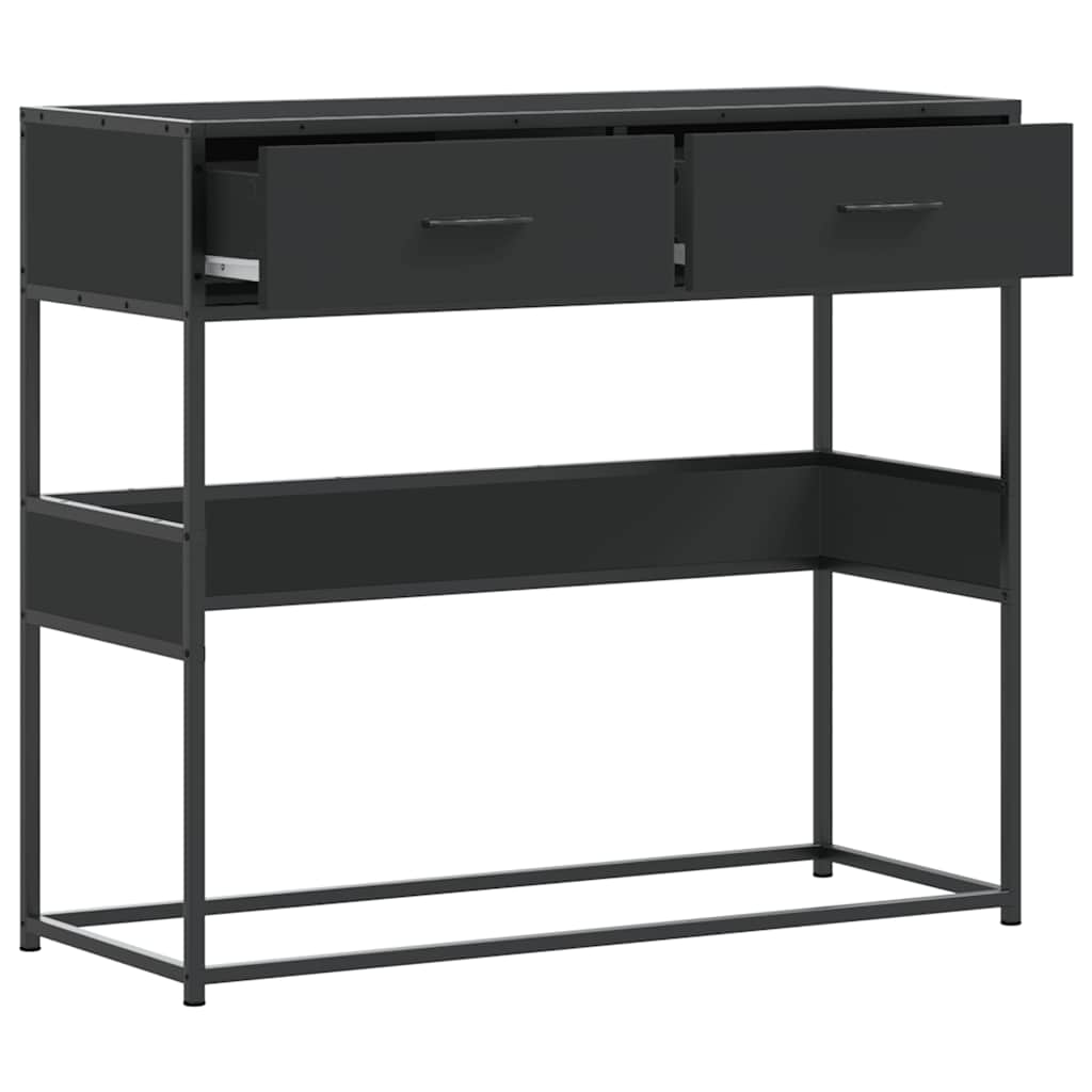 konsolbord 90x35x80 cm konstrueret træ sort