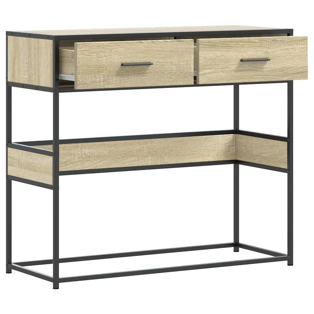 konsolbord 90x35x80 cm konstrueret træ sonoma-eg