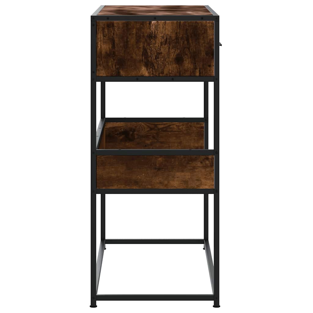 konsolbord 90x35x80 cm konstrueret træ røget egetræsfarve