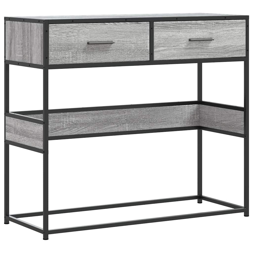 konsolbord 90x35x80 cm konstrueret træ grå sonoma-eg
