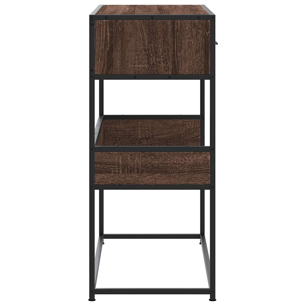 konsolbord 90x35x80 cm konstrueret træ brun egetræsfarve
