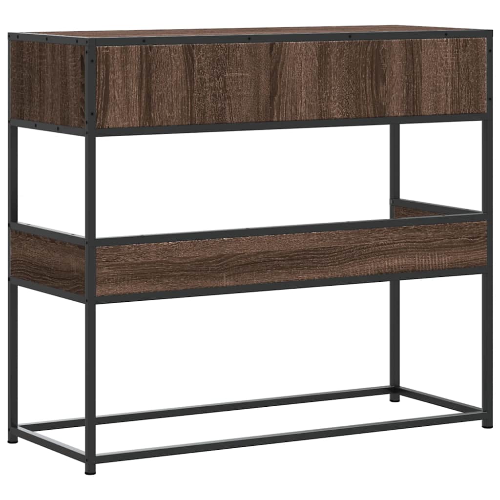 konsolbord 90x35x80 cm konstrueret træ brun egetræsfarve