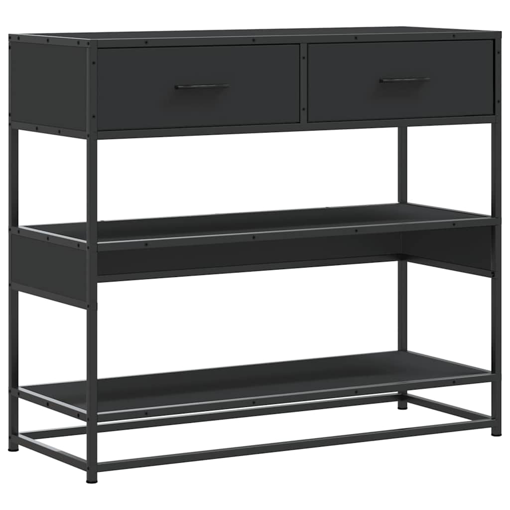 konsolbord 90x35x80 cm konstrueret træ sort
