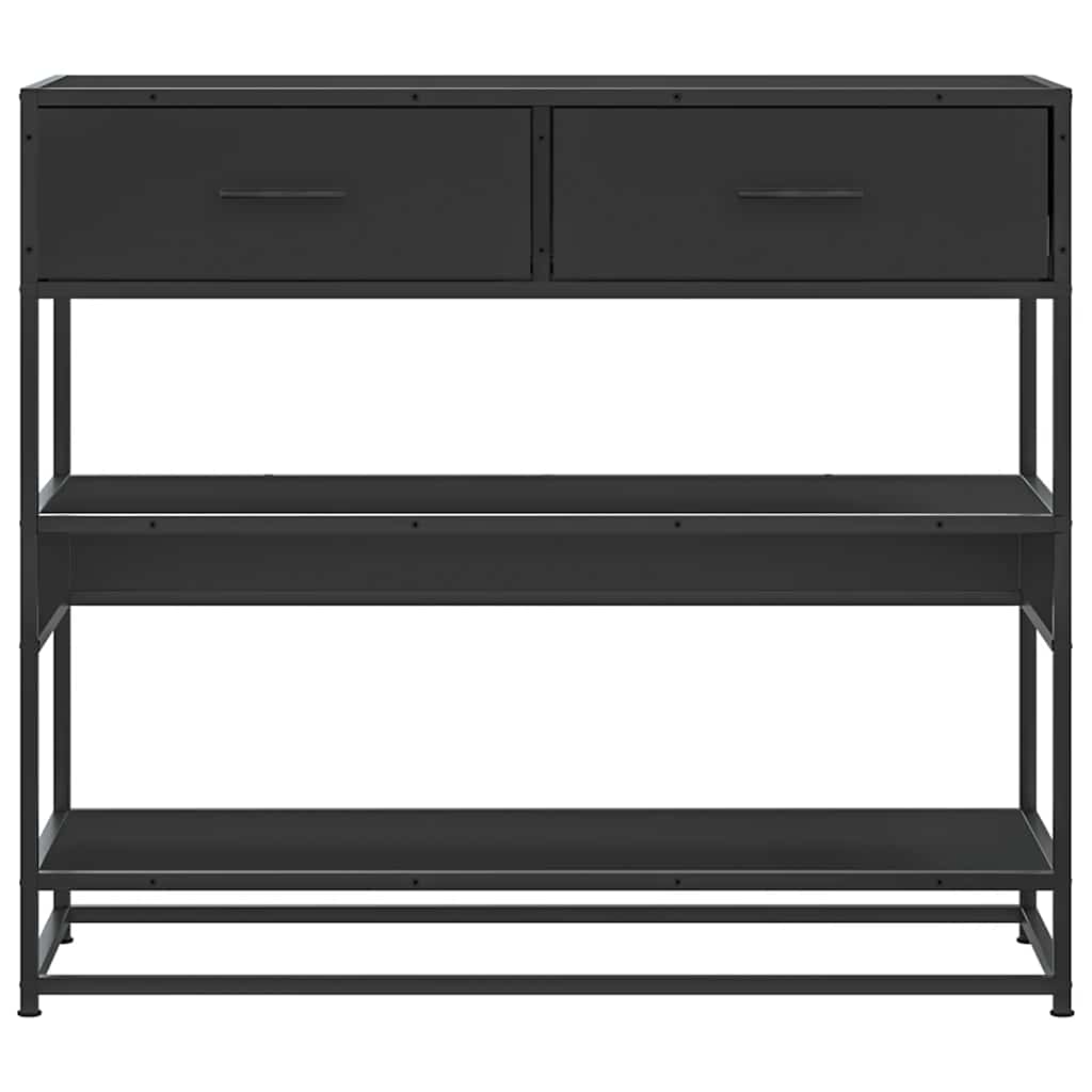 konsolbord 90x35x80 cm konstrueret træ sort