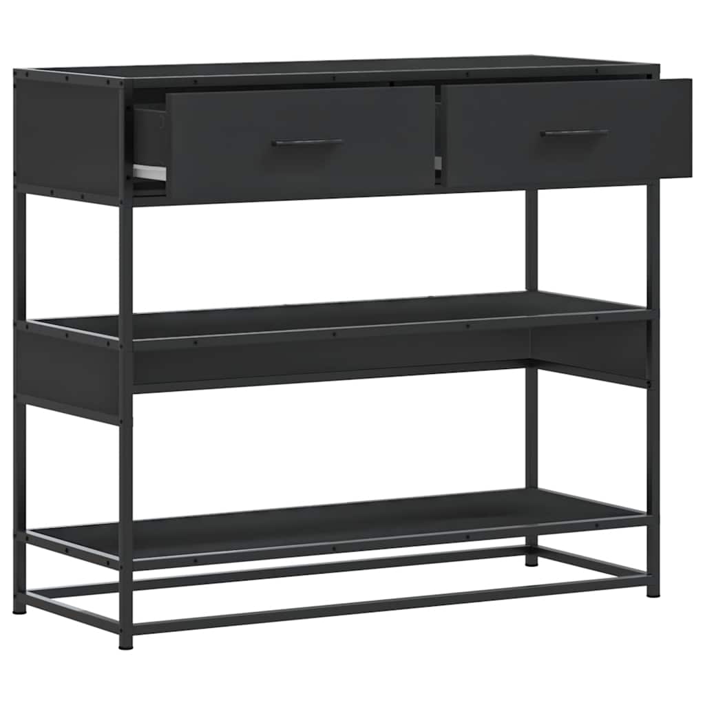 konsolbord 90x35x80 cm konstrueret træ sort