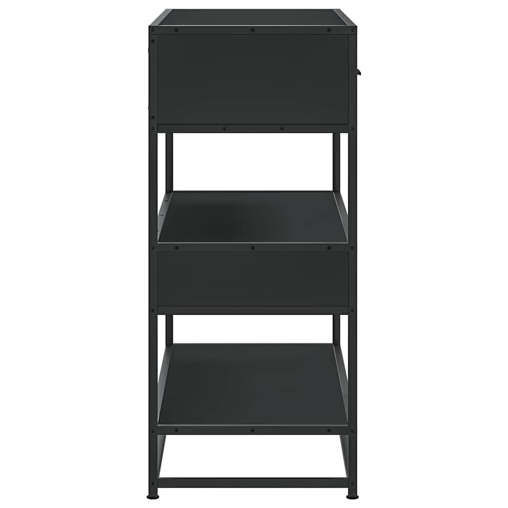 konsolbord 90x35x80 cm konstrueret træ sort