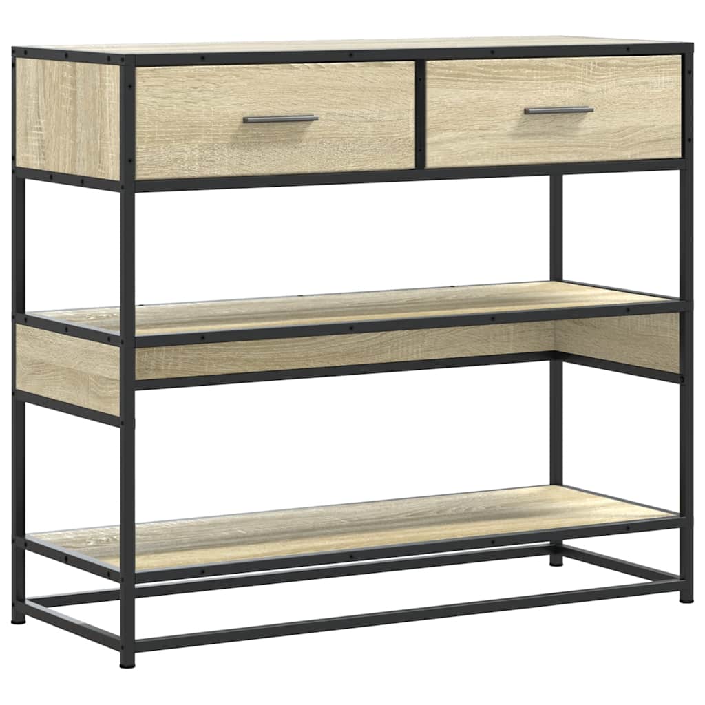 konsolbord 90x35x80 cm konstrueret træ sonoma-eg