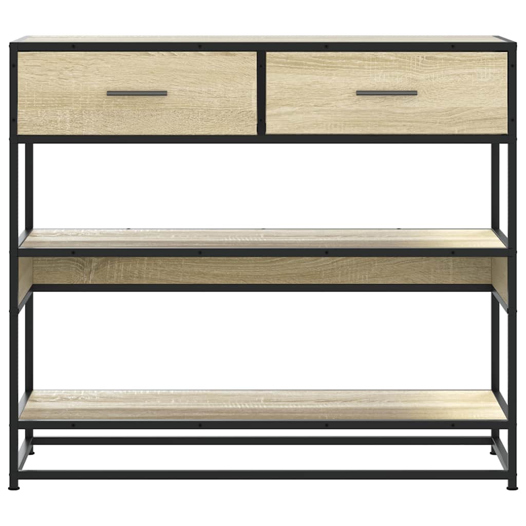 konsolbord 90x35x80 cm konstrueret træ sonoma-eg