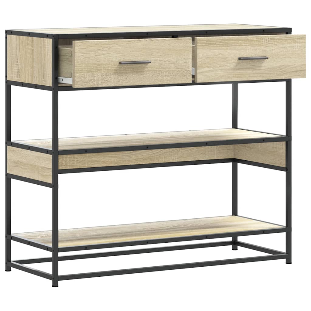 konsolbord 90x35x80 cm konstrueret træ sonoma-eg