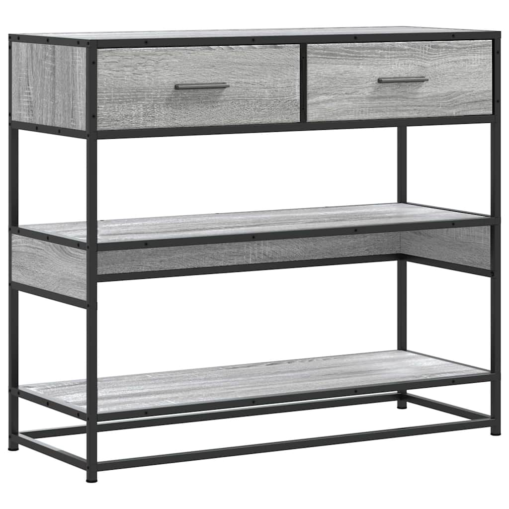 konsolbord 90x35x80 cm konstrueret træ grå sonoma-eg