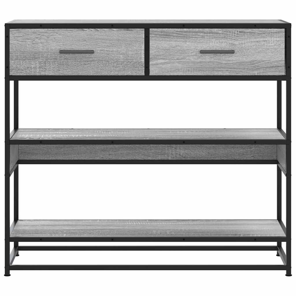 konsolbord 90x35x80 cm konstrueret træ grå sonoma-eg