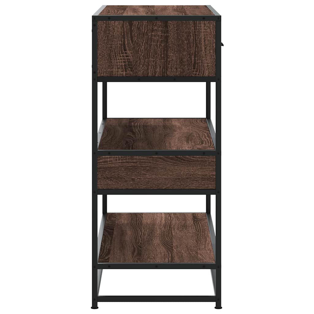 konsolbord 90x35x80 cm konstrueret træ brun egetræsfarve