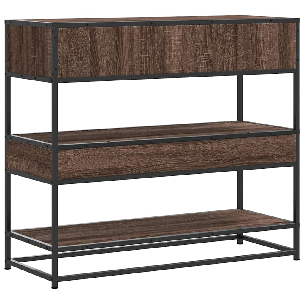 konsolbord 90x35x80 cm konstrueret træ brun egetræsfarve