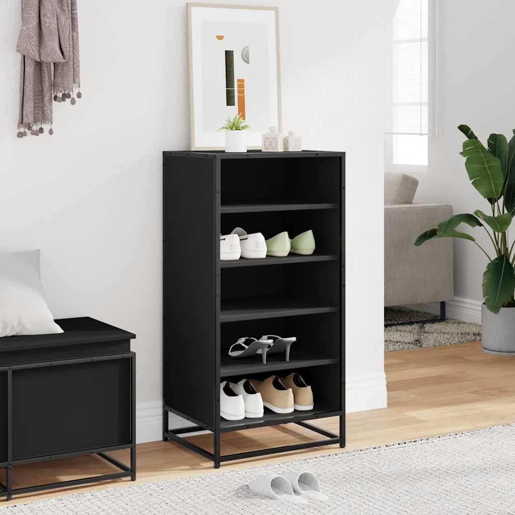 skostativ 48x38x97,5 cm konstrueret træ sort
