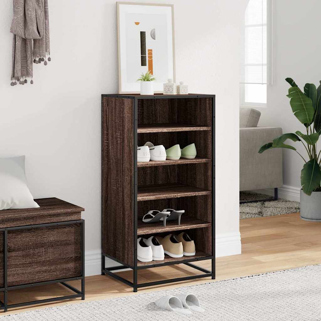 skoreol 48x38x97,5 cm konstrueret træ brun egetræsfarve