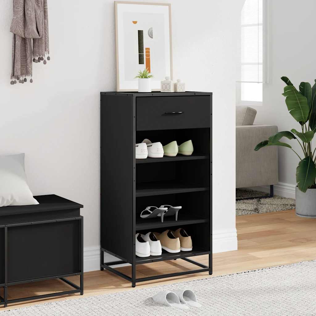 skostativ 48x38x97,5 cm konstrueret træ sort