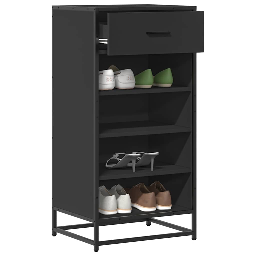 skostativ 48x38x97,5 cm konstrueret træ sort