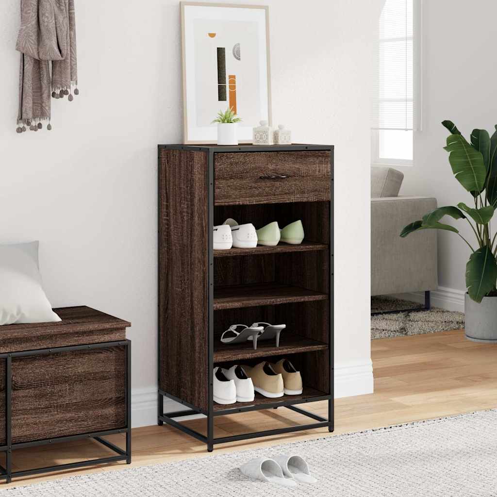 skoreol 48x38x97,5 cm konstrueret træ brun egetræsfarve