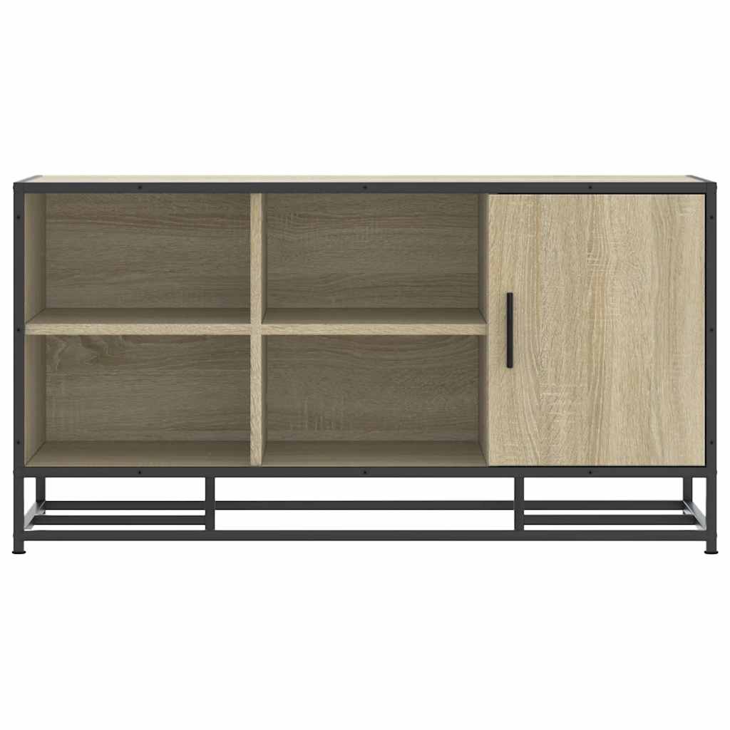 skobænk 100x40x53,5 cm konstrueret træ og metal sonoma-eg