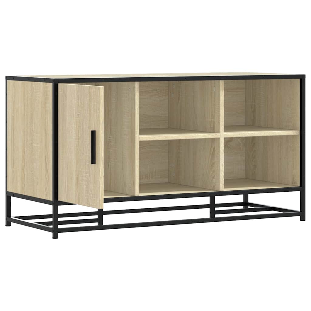 skobænk 100x40x53,5 cm konstrueret træ og metal sonoma-eg