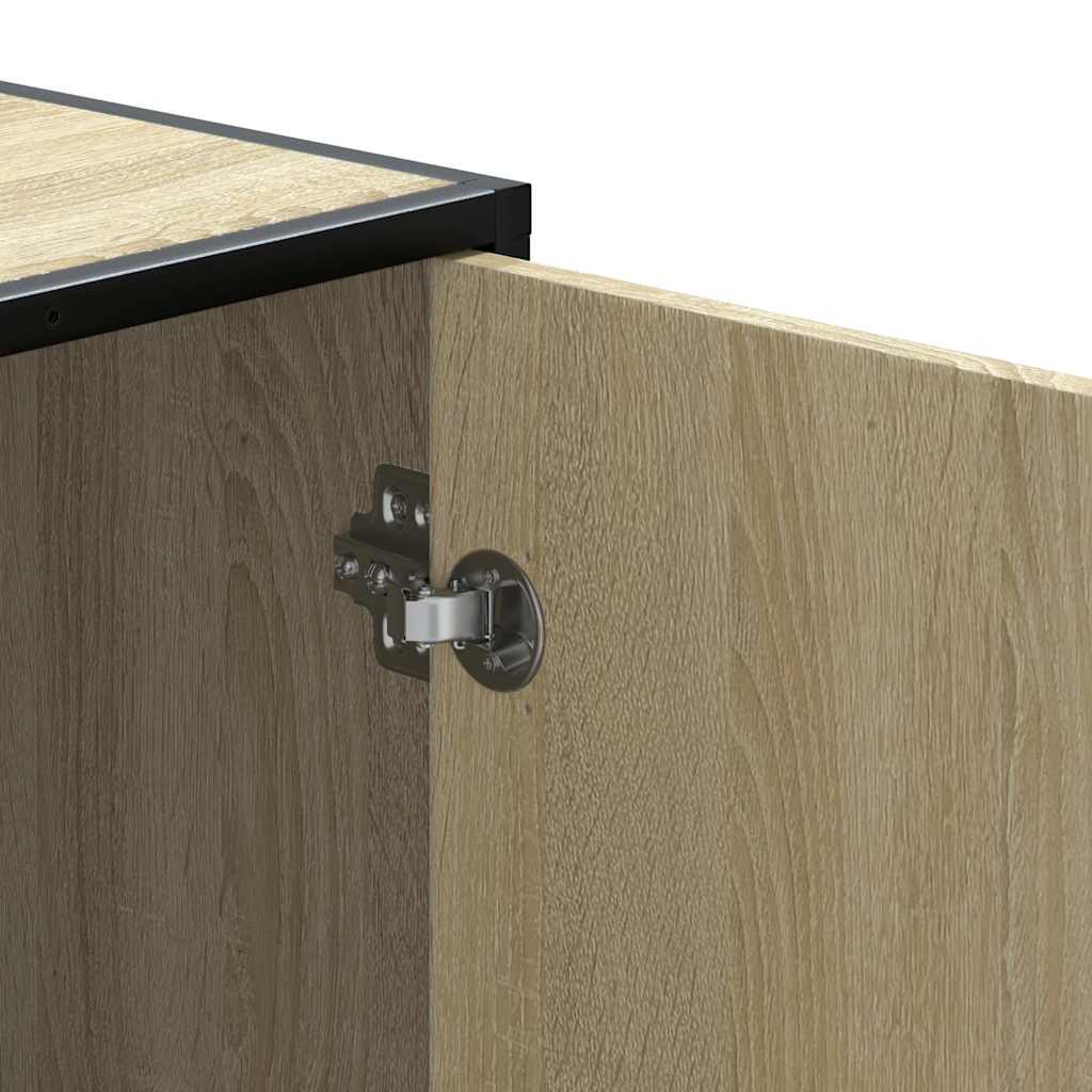 skobænk 100x40x53,5 cm konstrueret træ og metal sonoma-eg