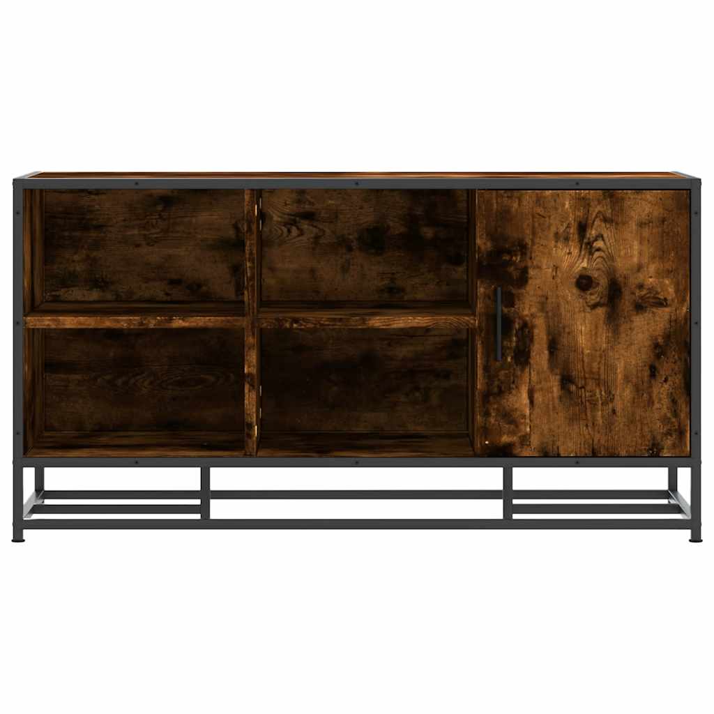 skobænk 100x40x53,5 cm konstrueret træ metal røget egetræsfarve