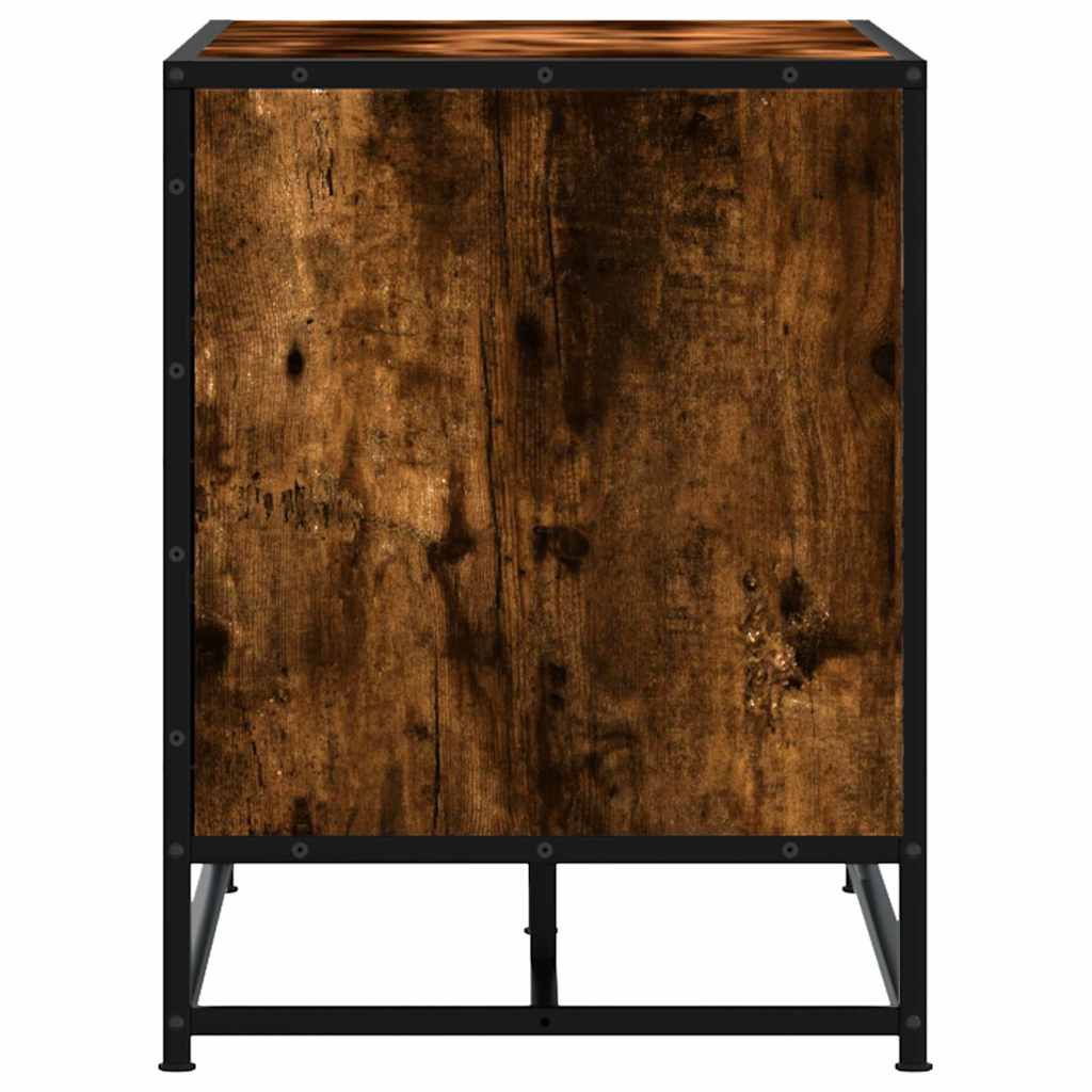 skobænk 100x40x53,5 cm konstrueret træ metal røget egetræsfarve