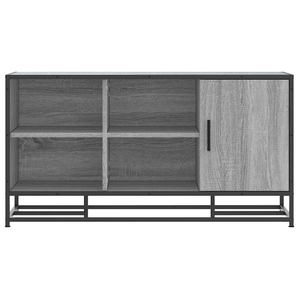 skobænk 100x40x53,5 cm konstrueret træ og metal grå sonoma-eg