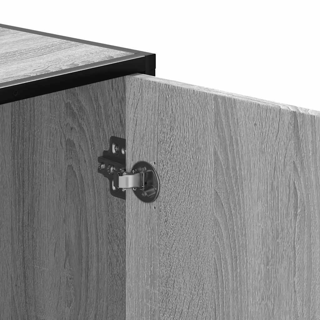 skobænk 100x40x53,5 cm konstrueret træ og metal grå sonoma-eg