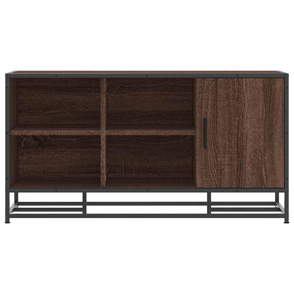 skobænk 100x40x53,5 cm konstrueret træ metal brun egetræsfarve