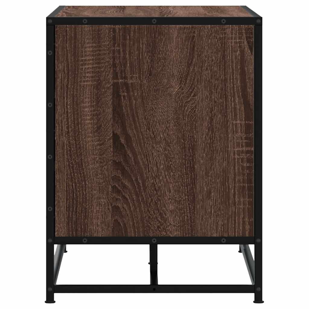 skobænk 100x40x53,5 cm konstrueret træ metal brun egetræsfarve