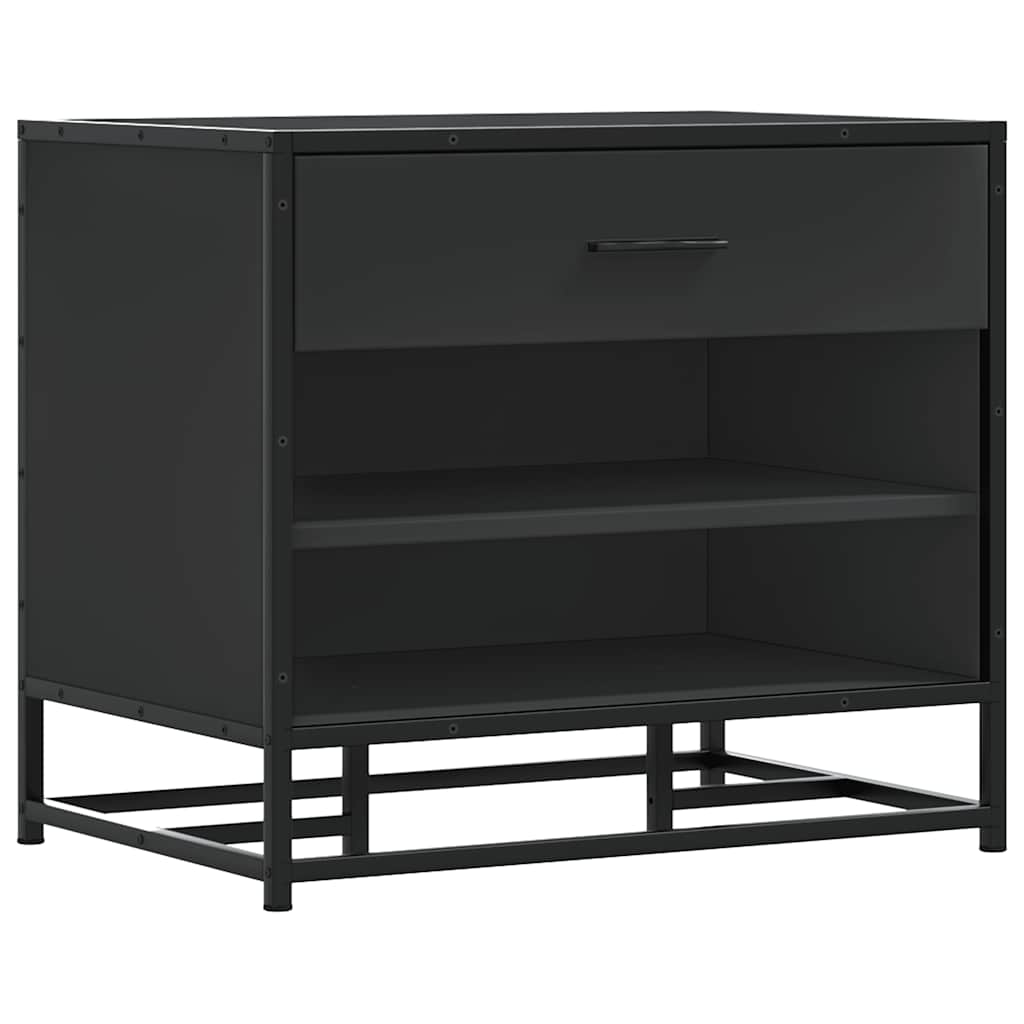 skobænk 60x40x53,5 cm konstrueret træ og metal sort