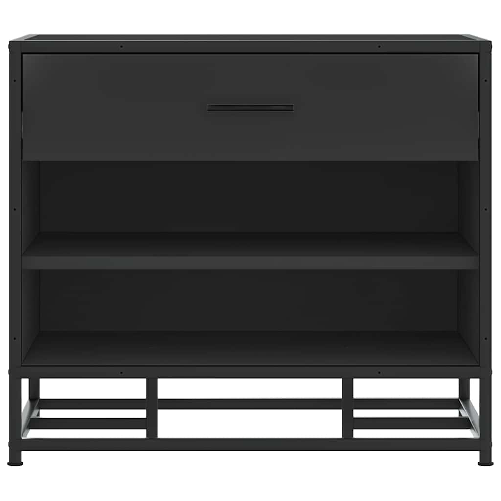 skobænk 60x40x53,5 cm konstrueret træ og metal sort