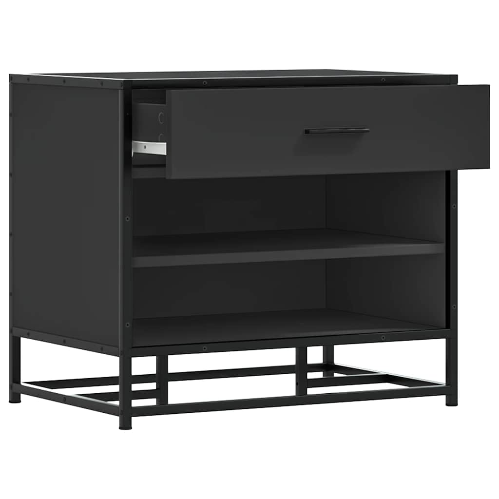 skobænk 60x40x53,5 cm konstrueret træ og metal sort