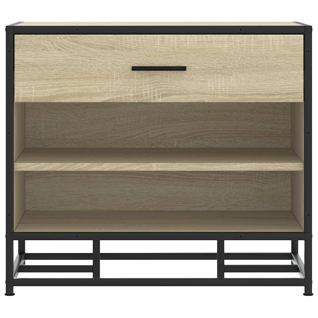 skobænk 60x40x53,5 cm konstrueret træ og metal sonoma-eg