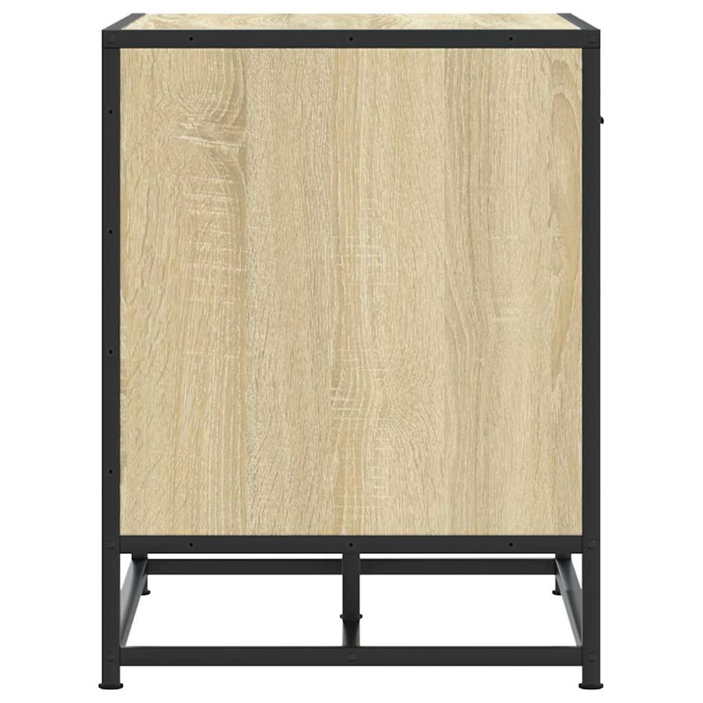 skobænk 60x40x53,5 cm konstrueret træ og metal sonoma-eg